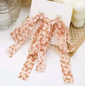🍉5 for $25* Floral Boho Ribbon Earrings
